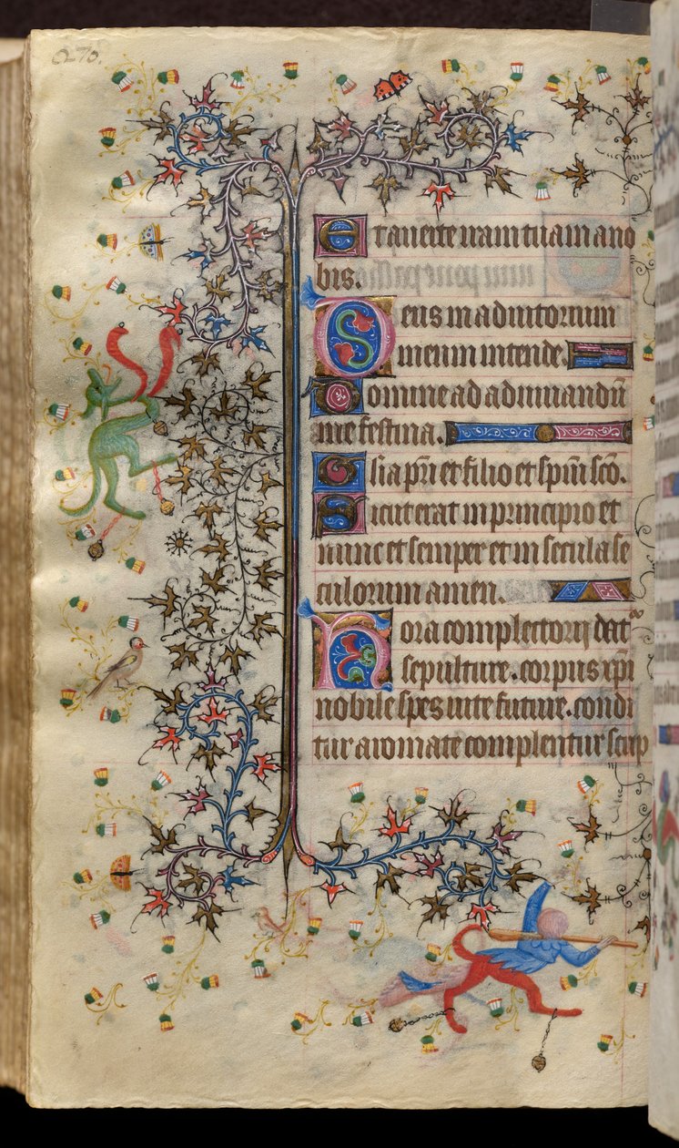 Godzinki Karola Szlachetnego, króla Nawarry (1361-1425): fol. 135v, tekst autorstwa Master of the Brussels Initials and Associates