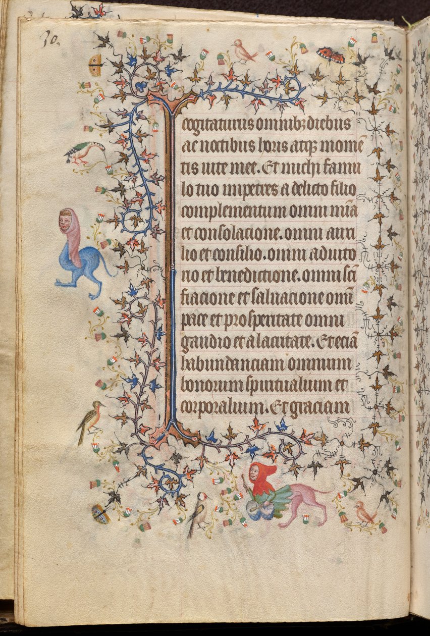 Godzinki Karola Szlachetnego, króla Nawarry (1361-1425): fol. 15v, tekst autorstwa Master of the Brussels Initials and Associates