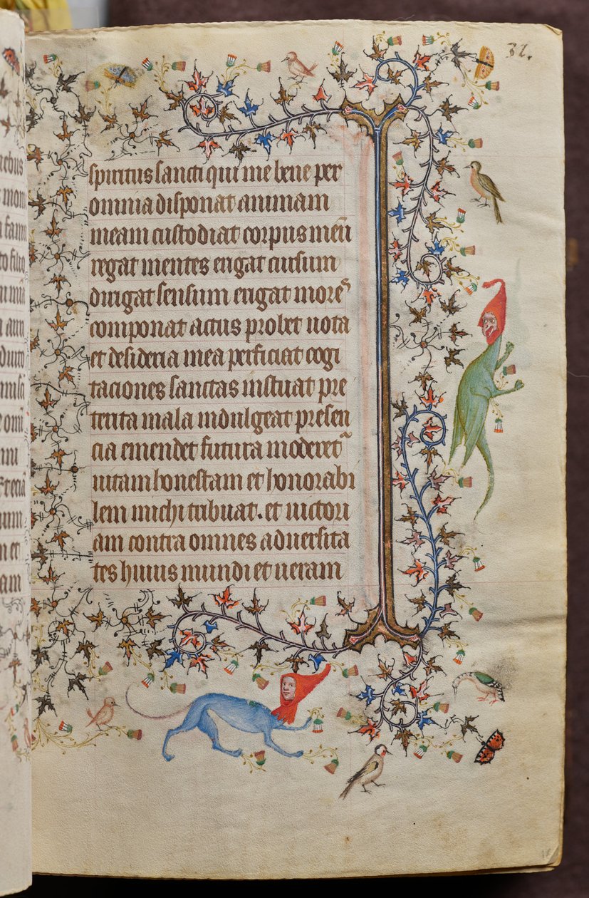 Godzinki Karola Szlachetnego, króla Nawarry (1361-1425): fol. 16r, tekst autorstwa Master of the Brussels Initials and Associates