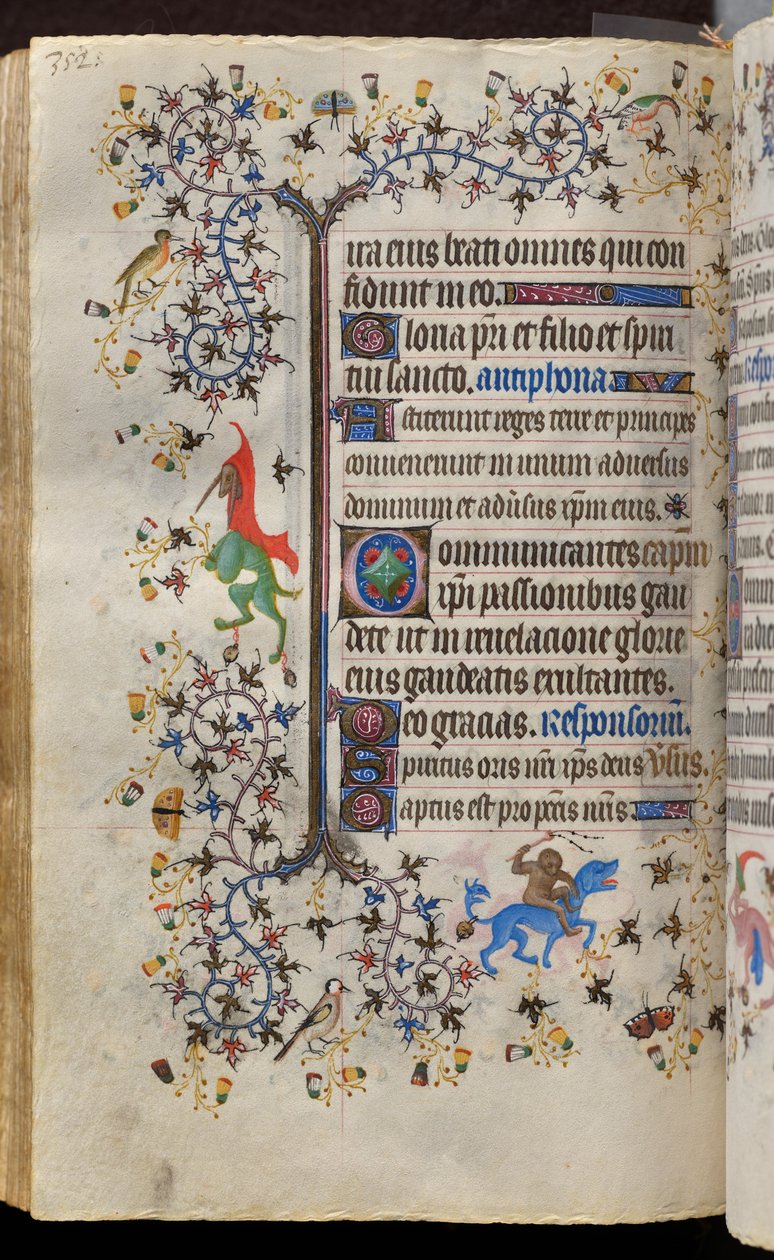 Godzinki Karola Szlachetnego, króla Nawarry (1361-1425): fol. 171v, tekst autorstwa Master of the Brussels Initials and Associates