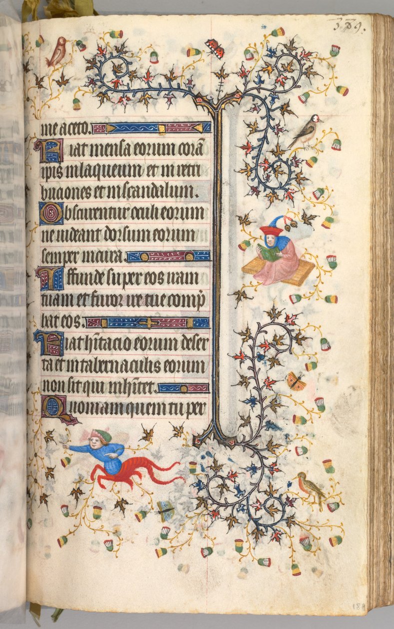 Godzinki Karola Szlachetnego, króla Nawarry (1361-1425): fol. 189r, tekst autorstwa Master of the Brussels Initials and Associates