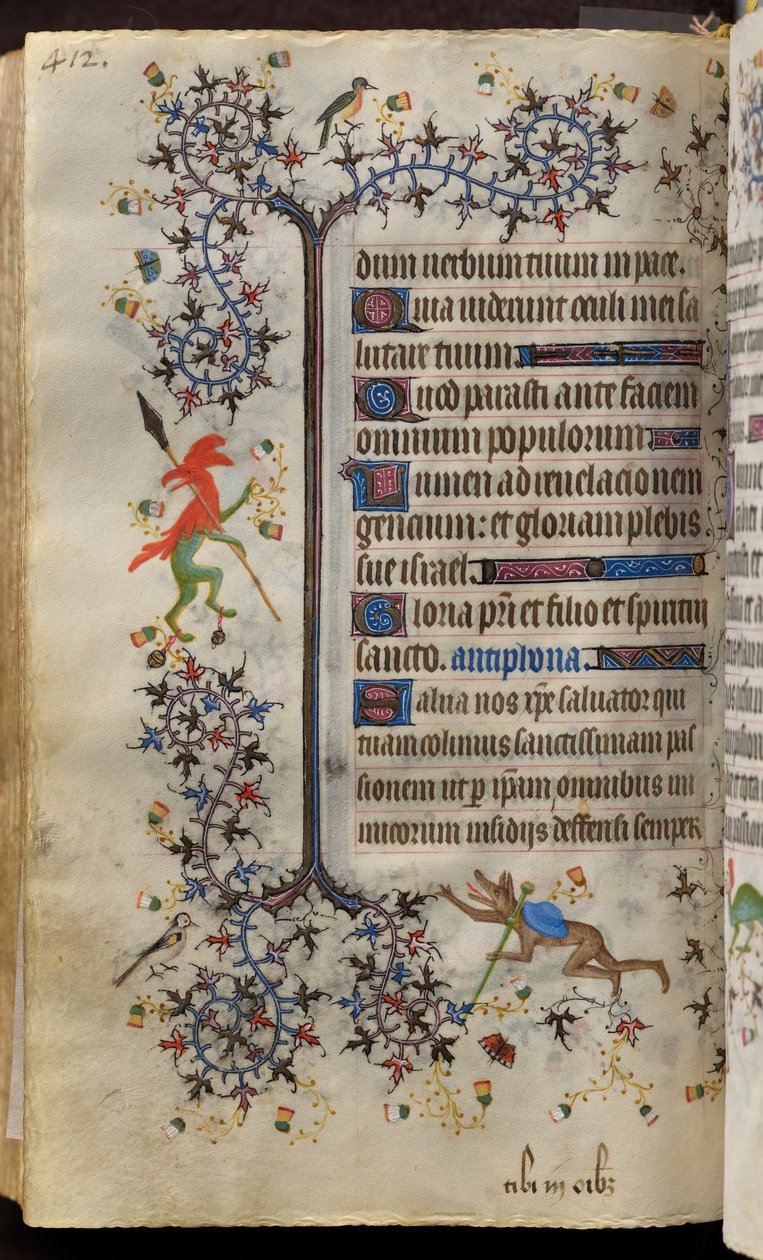 Godzinki Karola Szlachetnego, króla Nawarry (1361-1425): fol. 200v, tekst autorstwa Master of the Brussels Initials and Associates