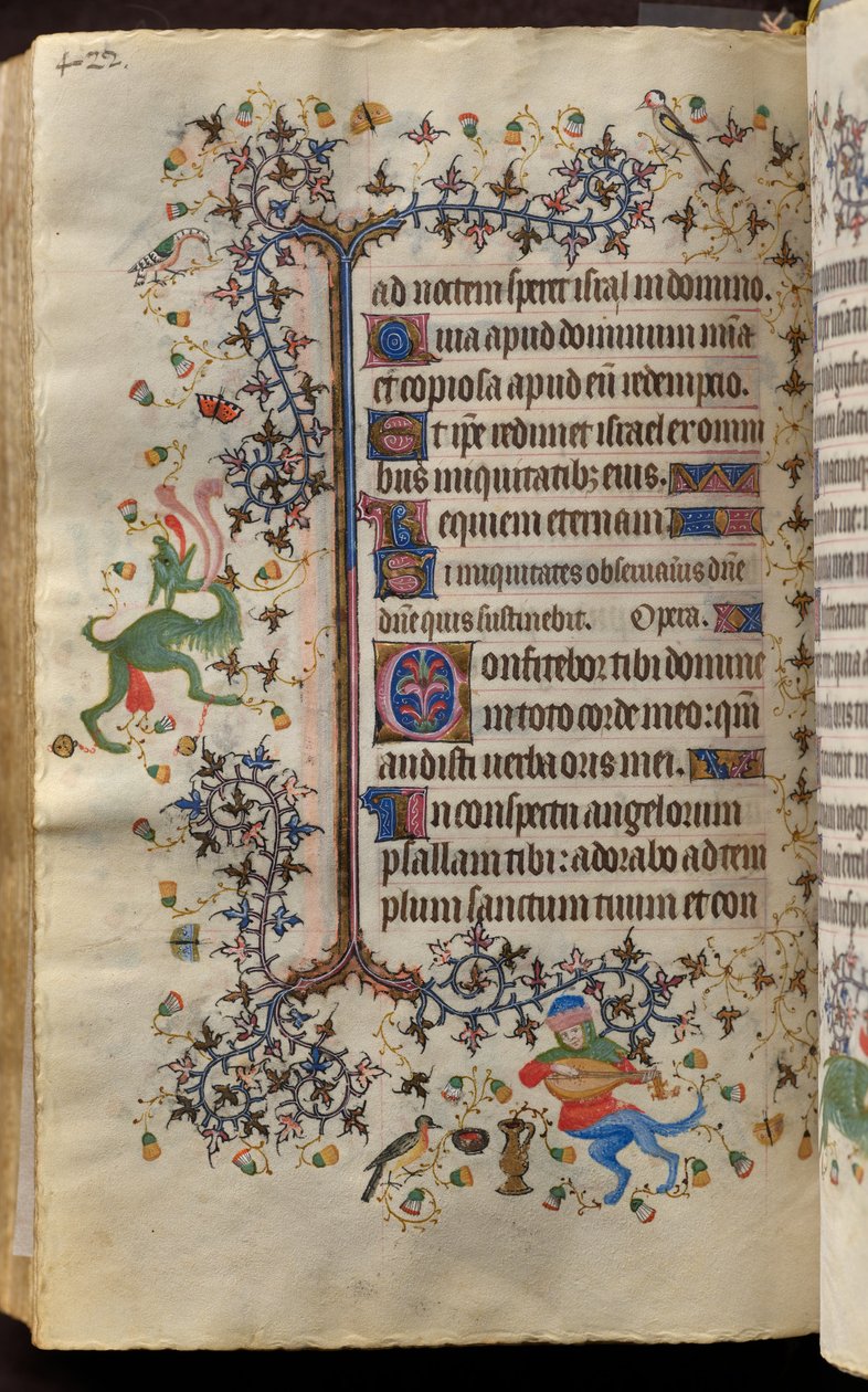 Godzinki Karola Szlachetnego, króla Nawarry (1361-1425): fol. 205v, tekst autorstwa Master of the Brussels Initials and Associates