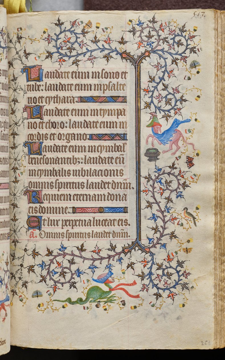 Godzinki Karola Szlachetnego, króla Nawarry (1361-1425): fol. 251r, tekst autorstwa Master of the Brussels Initials and Associates
