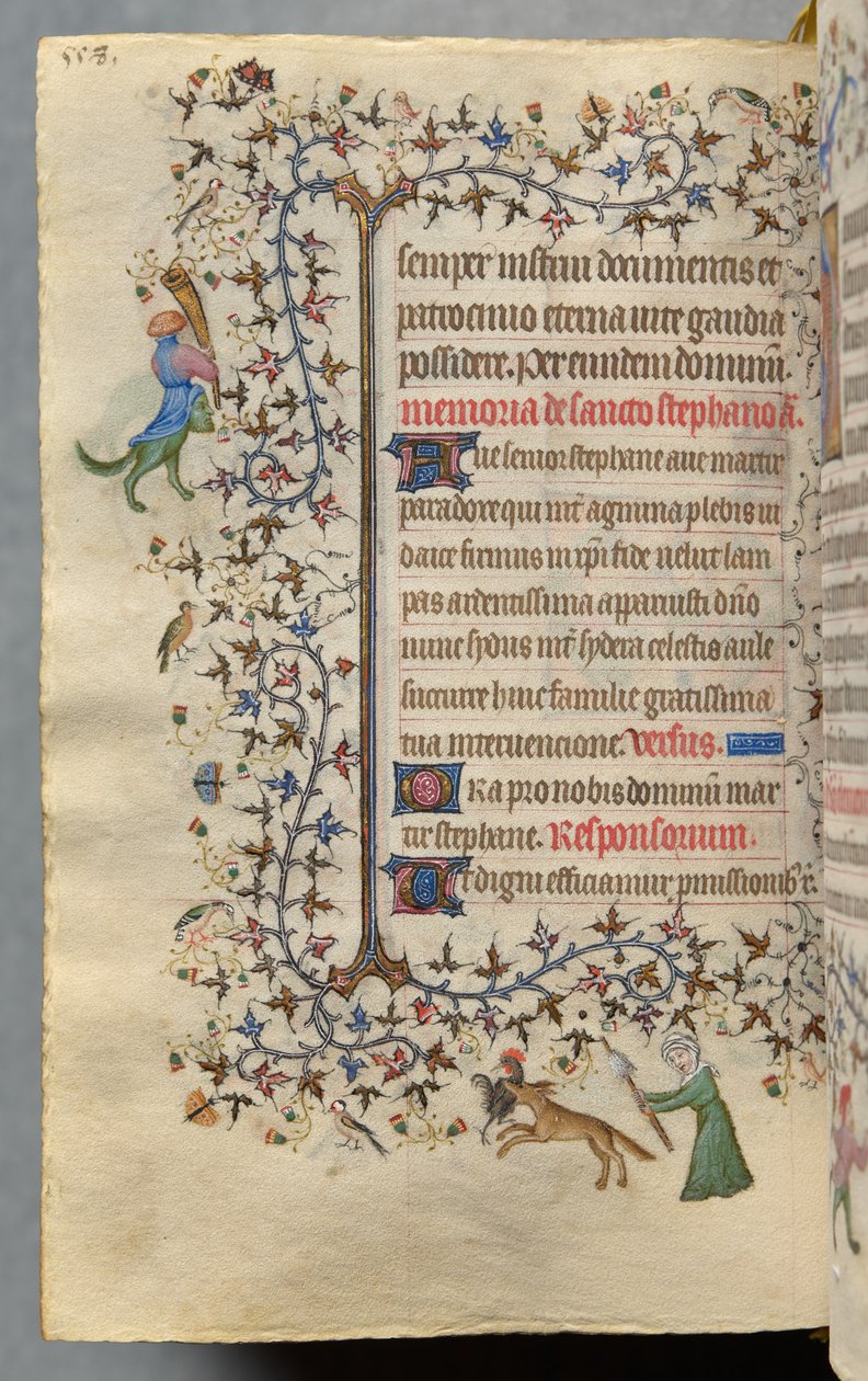 Godzinki Karola Szlachetnego, króla Nawarry (1361-1425): fol. 273v, tekst autorstwa Master of the Brussels Initials and Associates