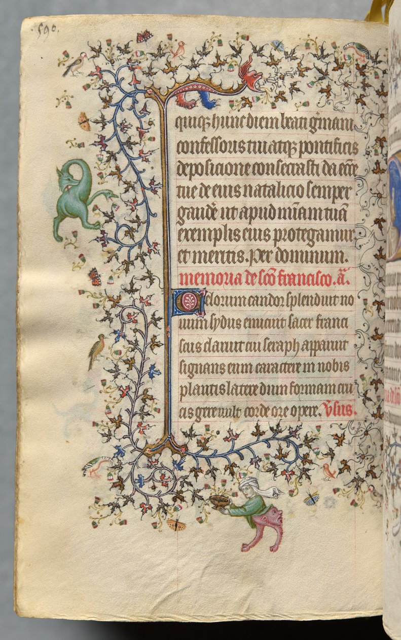 Godzinki Karola Szlachetnego, króla Nawarry (1361-1425): fol. 289v, tekst autorstwa Master of the Brussels Initials and Associates