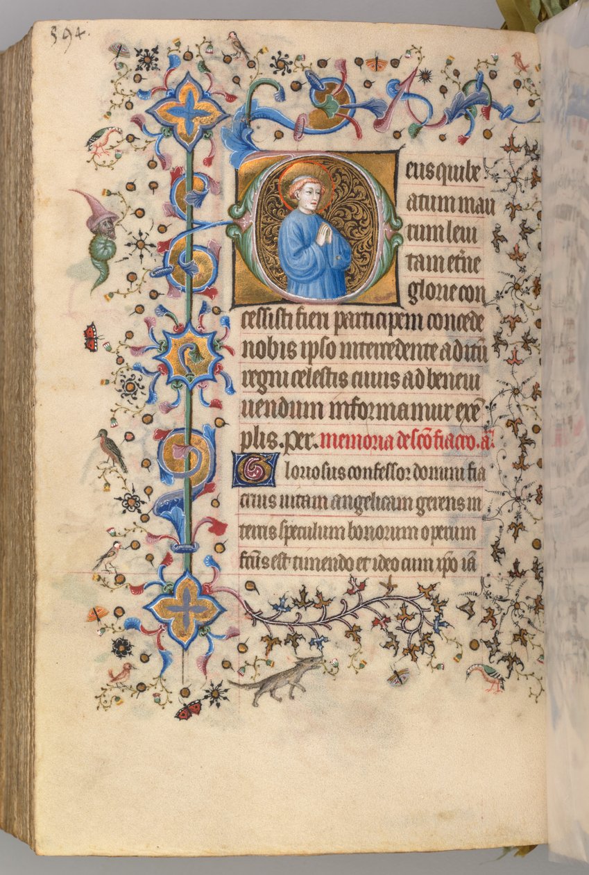 Godzinki Karola Szlachetnego, króla Nawarry (1361-1425): fol. 291v, tekst autorstwa Master of the Brussels Initials and Associates