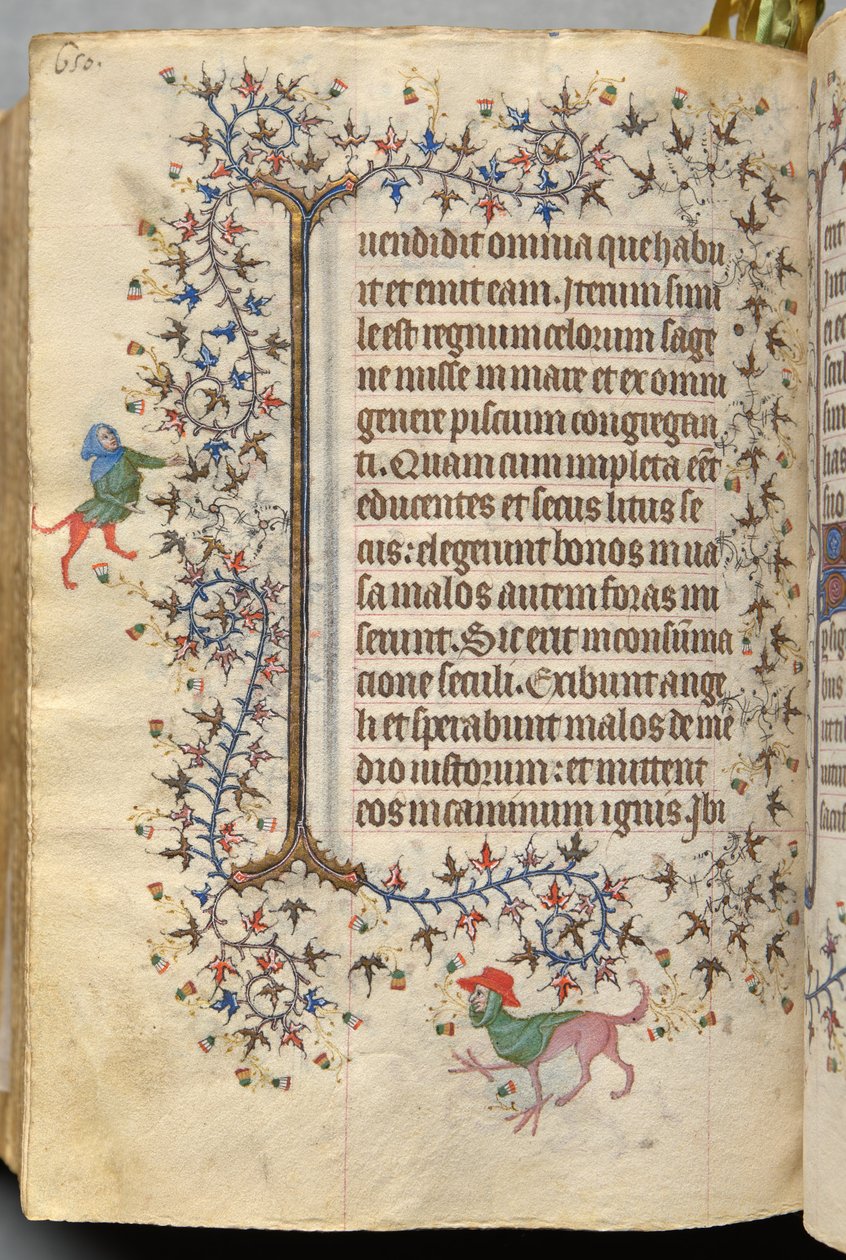 Godzinki Karola Szlachetnego, króla Nawarry (1361-1425), fol. 319v, tekst autorstwa Master of the Brussels Initials and Associates