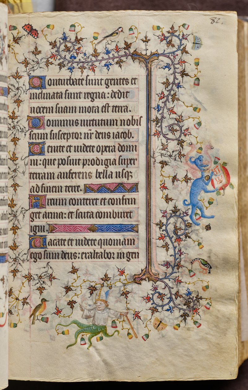Godzinki Karola Szlachetnego, króla Nawarry (1361-1425): fol. 41r, tekst autorstwa Master of the Brussels Initials and Associates
