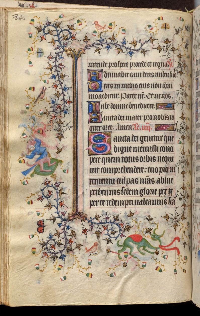 Godzinki Karola Szlachetnego, króla Nawarry (1361-1425): fol. 42v, tekst autorstwa Master of the Brussels Initials and Associates