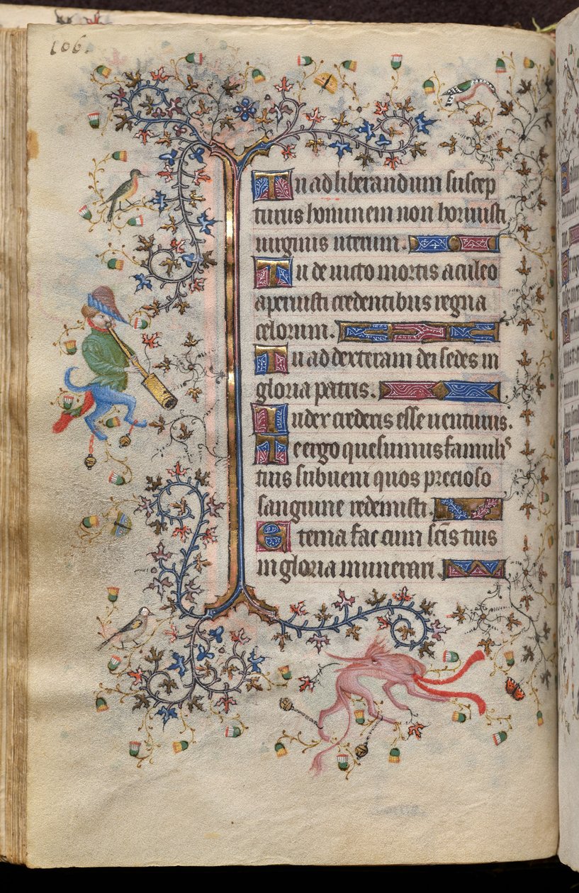 Godzinki Karola Szlachetnego, króla Nawarry (1361-1425): fol. 53v, tekst autorstwa Master of the Brussels Initials and Associates
