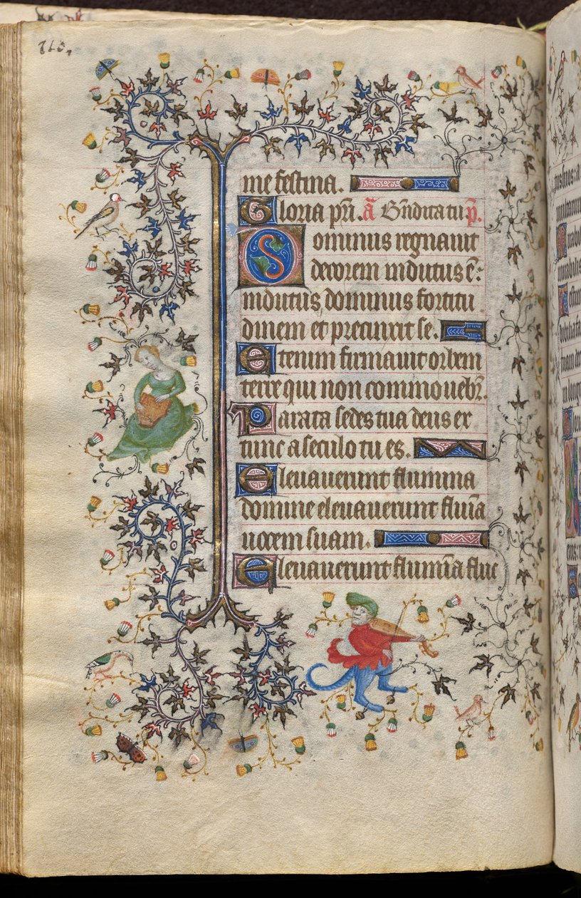 Godzinki Karola Szlachetnego, króla Nawarry (1361-1425): fol. 55v, tekst autorstwa Master of the Brussels Initials and Associates