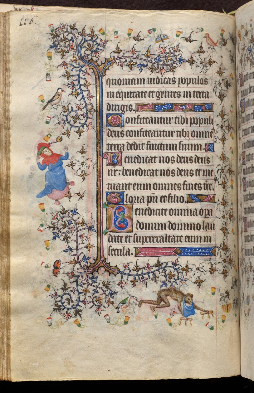 Godzinki Karola Szlachetnego, króla Nawarry (1361-1425): fol. 58v, tekst autorstwa Master of the Brussels Initials and Associates