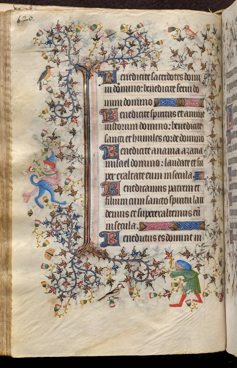 Godzinki Karola Szlachetnego, króla Nawarry (1361-1425): fol. 60v, tekst autorstwa Master of the Brussels Initials and Associates