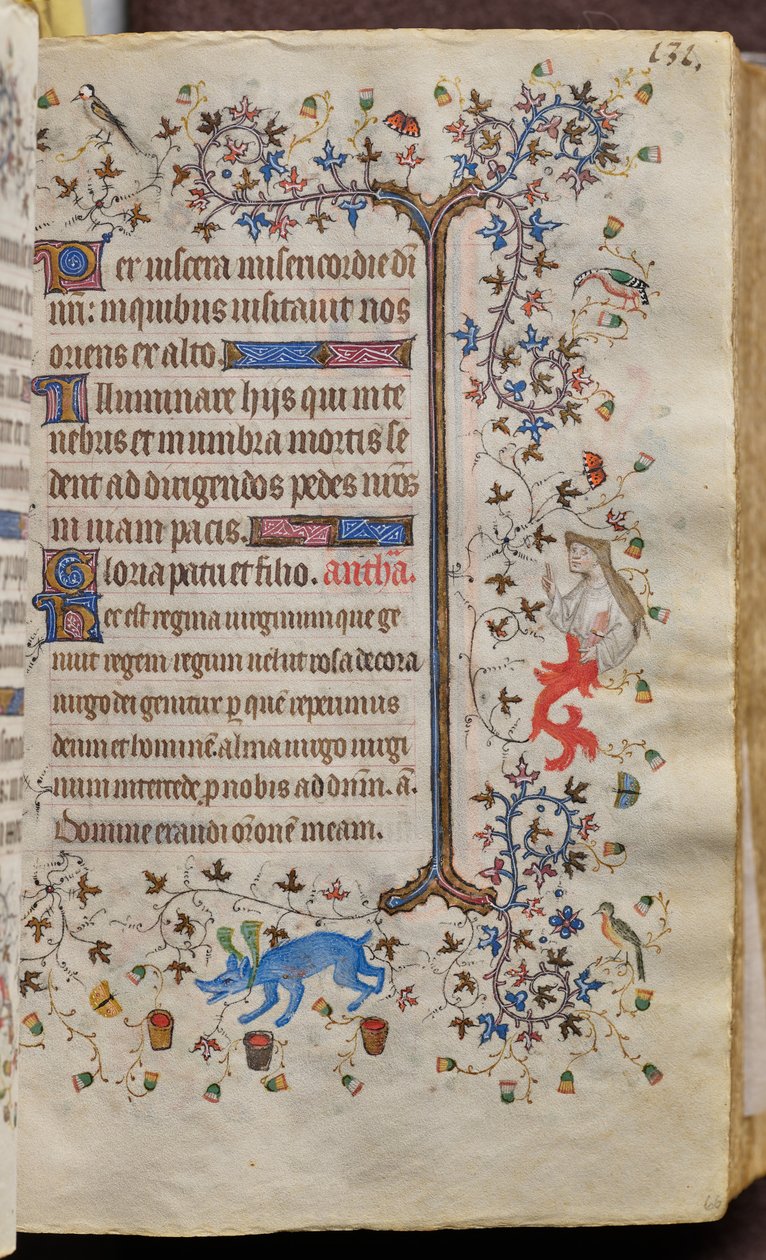 Godzinki Karola Szlachetnego, króla Nawarry (1361-1425): fol. 66r, tekst autorstwa Master of the Brussels Initials and Associates