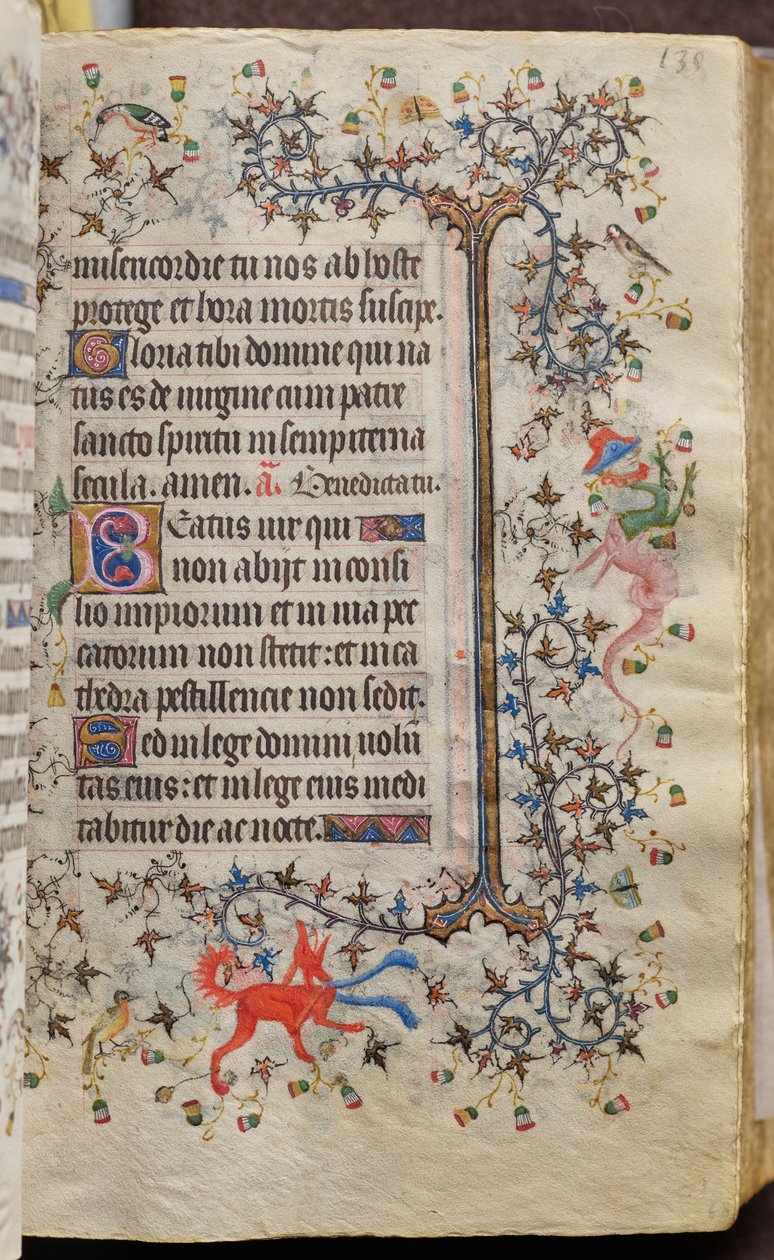 Godzinki Karola Szlachetnego, króla Nawarry (1361-1425): fol. 68r, tekst autorstwa Master of the Brussels Initials and Associates