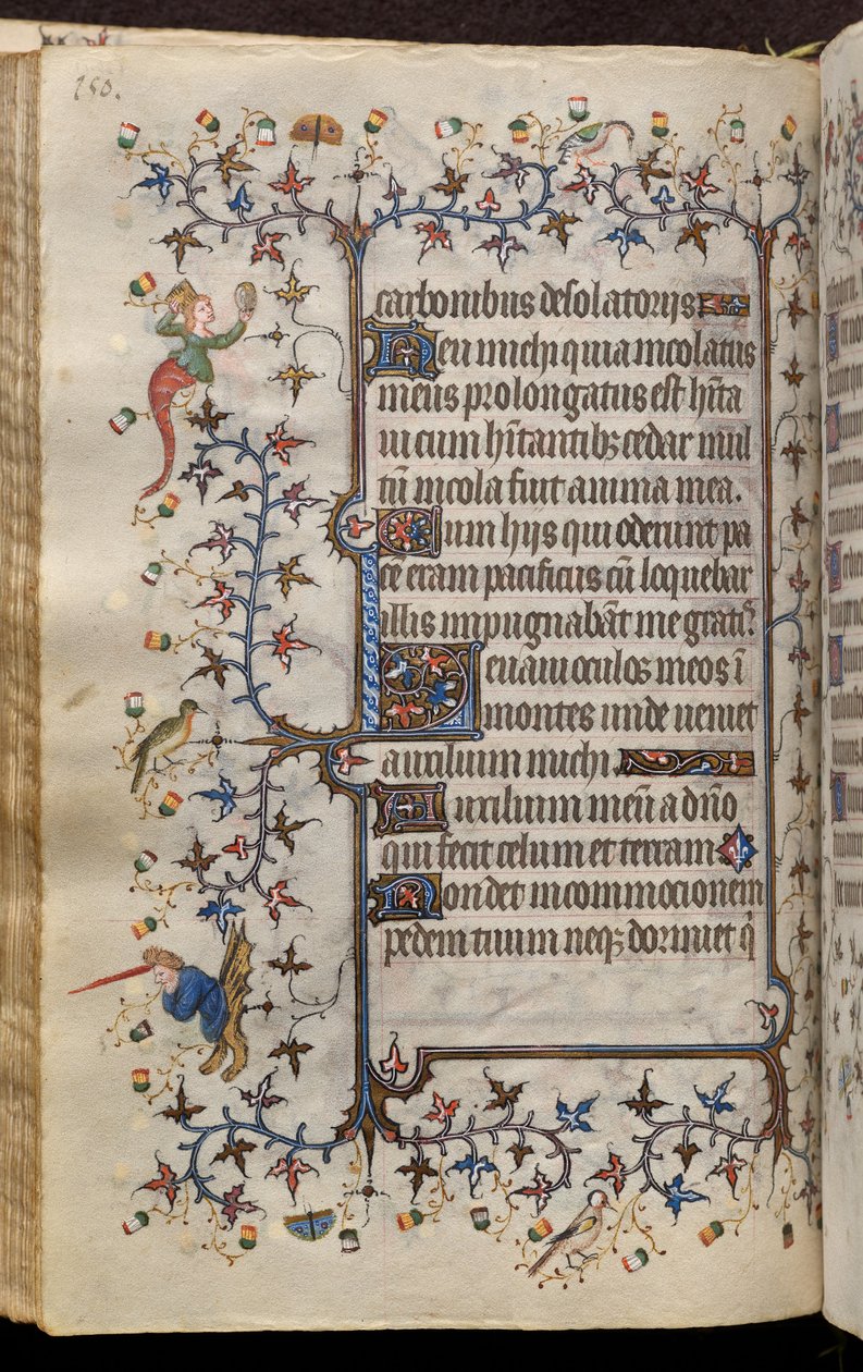 Godzinki Karola Szlachetnego, króla Nawarry (1361-1425): fol. 75v, tekst autorstwa Master of the Brussels Initials and Associates
