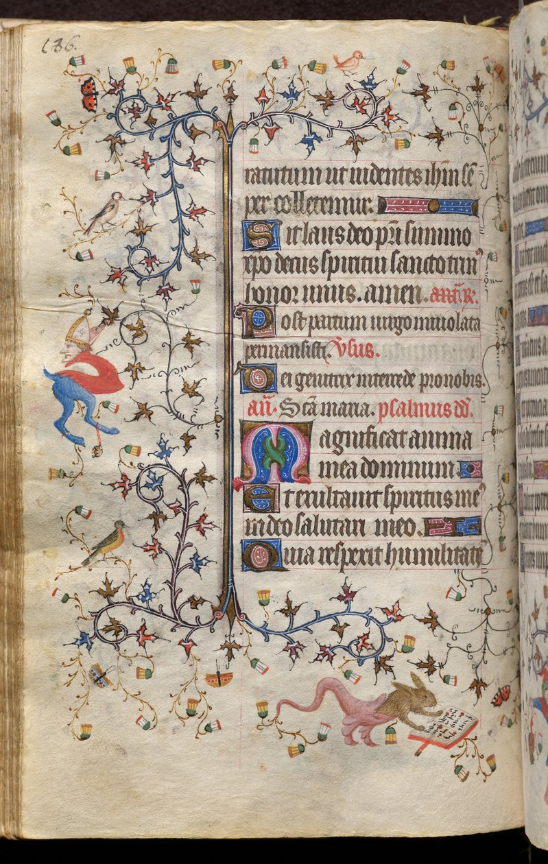 Godzinki Karola Szlachetnego, króla Nawarry (1361-1425): fol. 93v, tekst autorstwa Master of the Brussels Initials and Associates