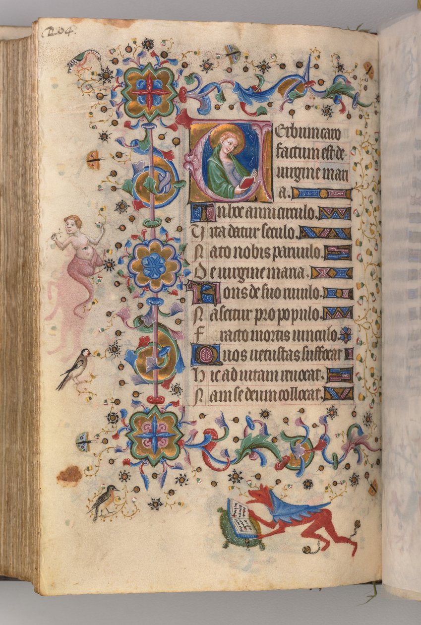 Godziny Karola Szlachetnego, króla Nawarry 1361-1425: fol. 102v, Tekst, c. 1405. autorstwa Master of the Brussels Initials and Associates
