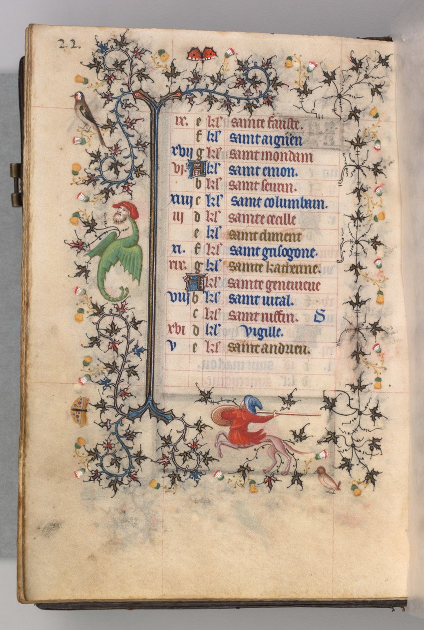 Godziny Karola Szlachetnego, króla Nawarry 1361-1425: fol. 11v, listopad, ok. godz. 1405. autorstwa Master of the Brussels Initials and Associates