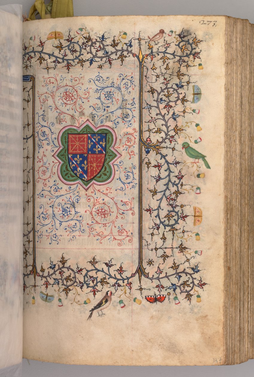 Godziny Karola Szlachetnego, króla Nawarry 1361-1425: fol. 137r, herb..., ok. n.e. 1405. autorstwa Master of the Brussels Initials and Associates