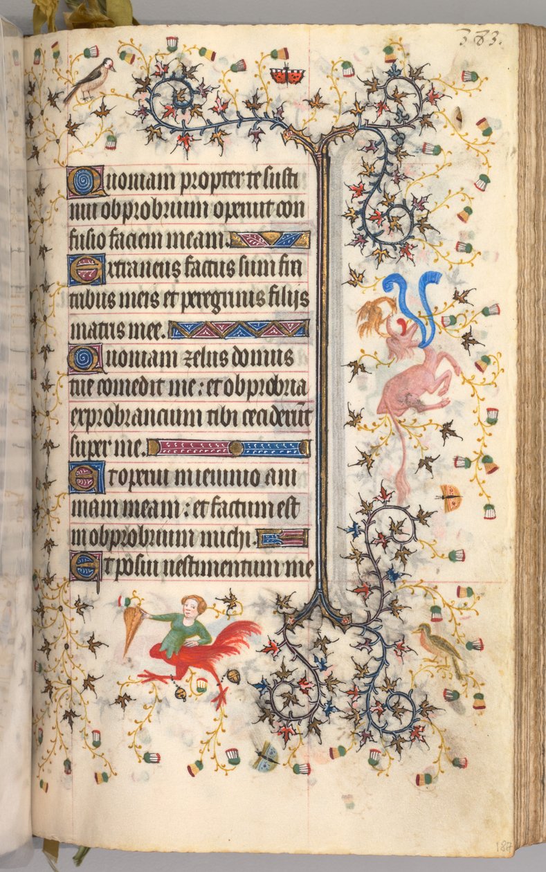 Godziny Karola Szlachetnego, króla Nawarry 1361-1425: fol. 187r, Tekst, ok. n.e. 1405. autorstwa Master of the Brussels Initials and Associates