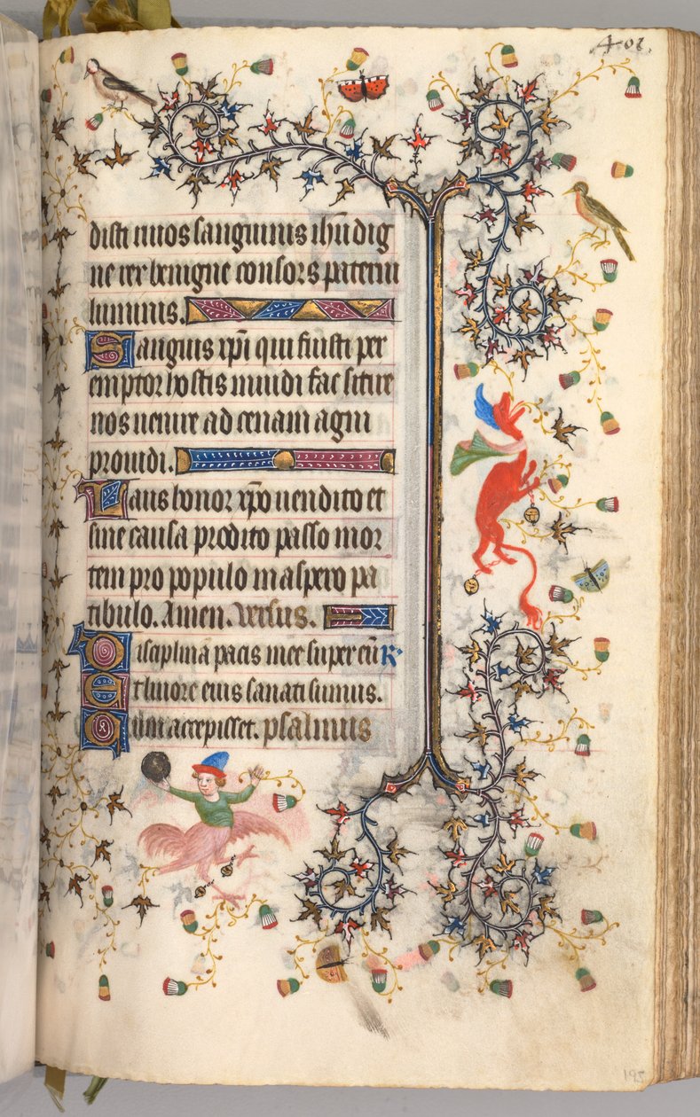 Godziny Karola Szlachetnego, króla Nawarry 1361-1425: fol. 195r, Tekst, c. 1405. autorstwa Master of the Brussels Initials and Associates