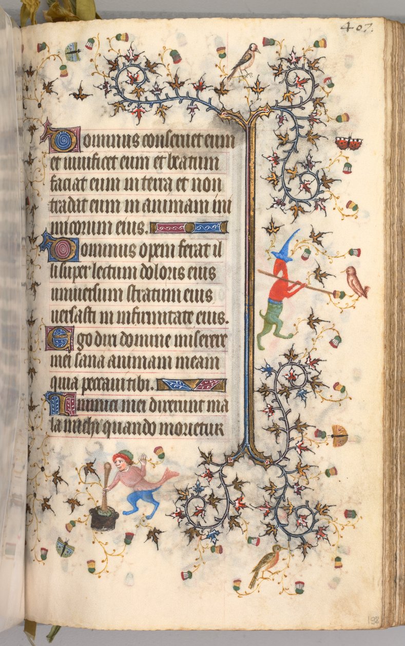 Godziny Karola Szlachetnego, króla Nawarry 1361-1425: fol. 198r, Tekst, c. 1405. autorstwa Master of the Brussels Initials and Associates