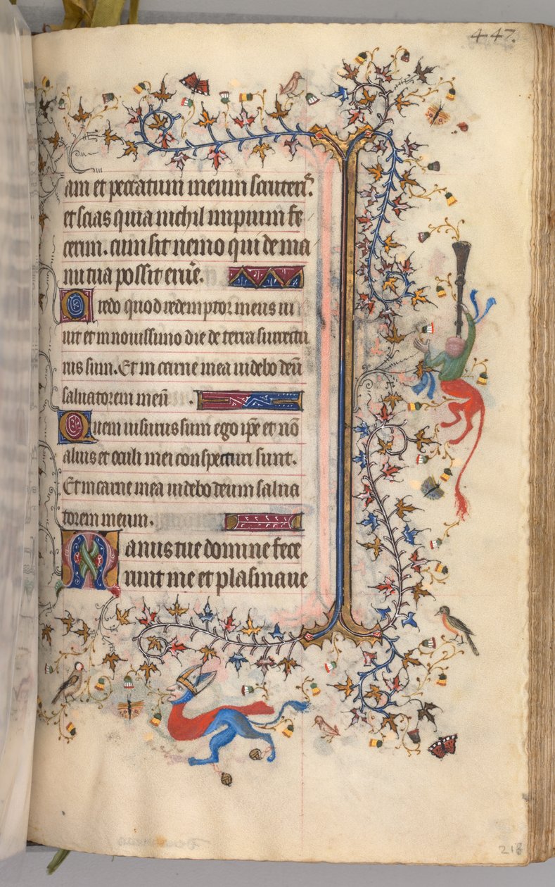 Godziny Karola Szlachetnego, króla Nawarry 1361-1425: fol. 218r, Tekst, c. 1405. autorstwa Master of the Brussels Initials and Associates