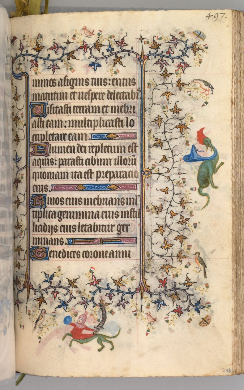 Godziny Karola Szlachetnego, króla Nawarry 1361-1425: fol. 243r, Tekst, c. 1405. autorstwa Master of the Brussels Initials and Associates
