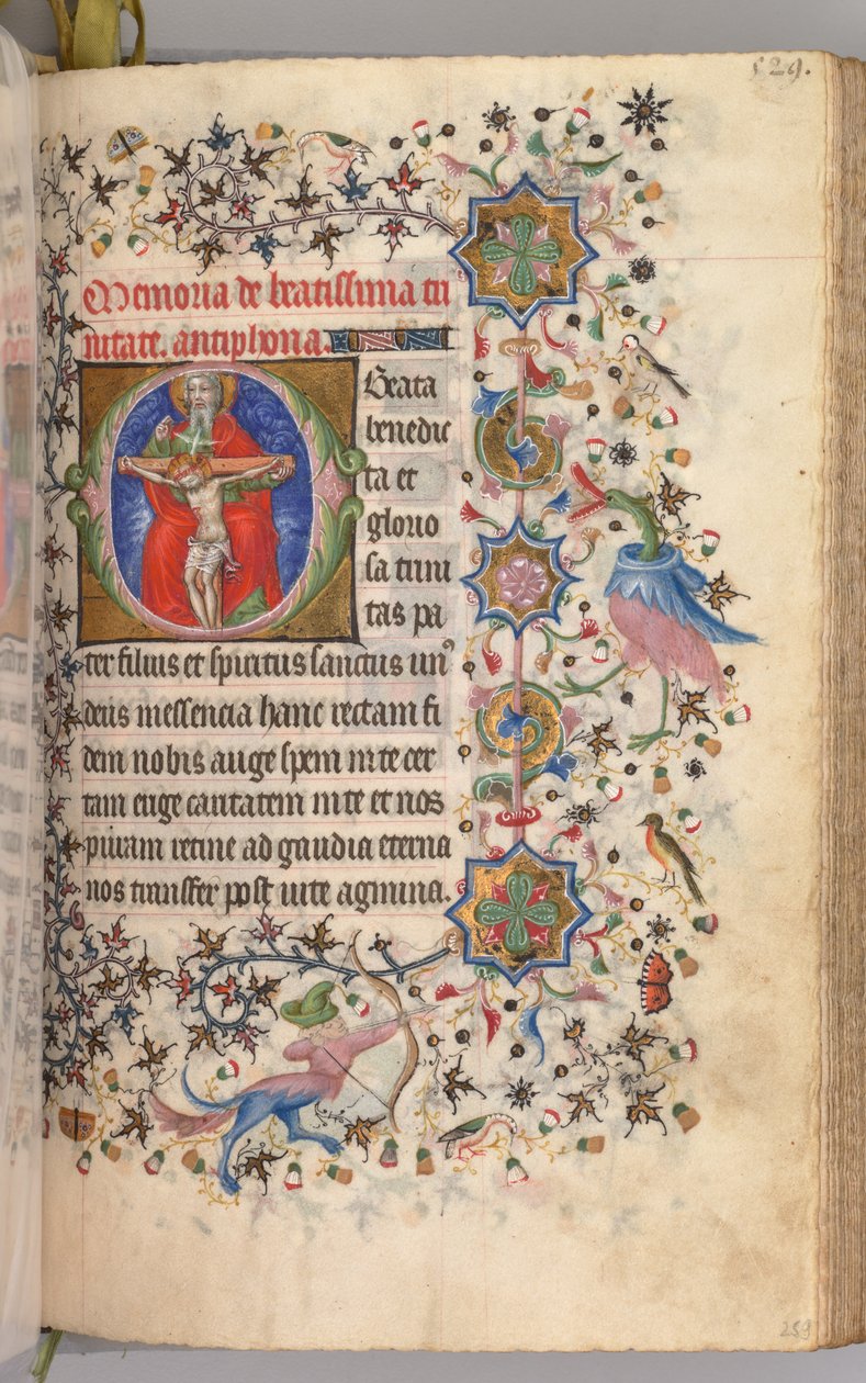 Godziny Karola Szlachetnego, króla Nawarry 1361-1425: fol. 259r, Trójca Święta, ok. 259r. 1405. autorstwa Master of the Brussels Initials and Associates