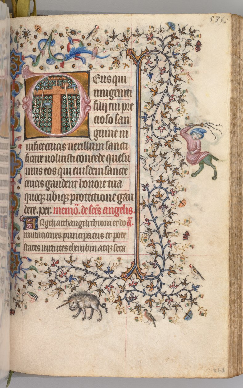 Godziny Karola Szlachetnego, króla Nawarry 1361-1425: fol. 262r, Instrumenty Męki Pańskiej, ok. n.e. 1 autorstwa Master of the Brussels Initials and Associates