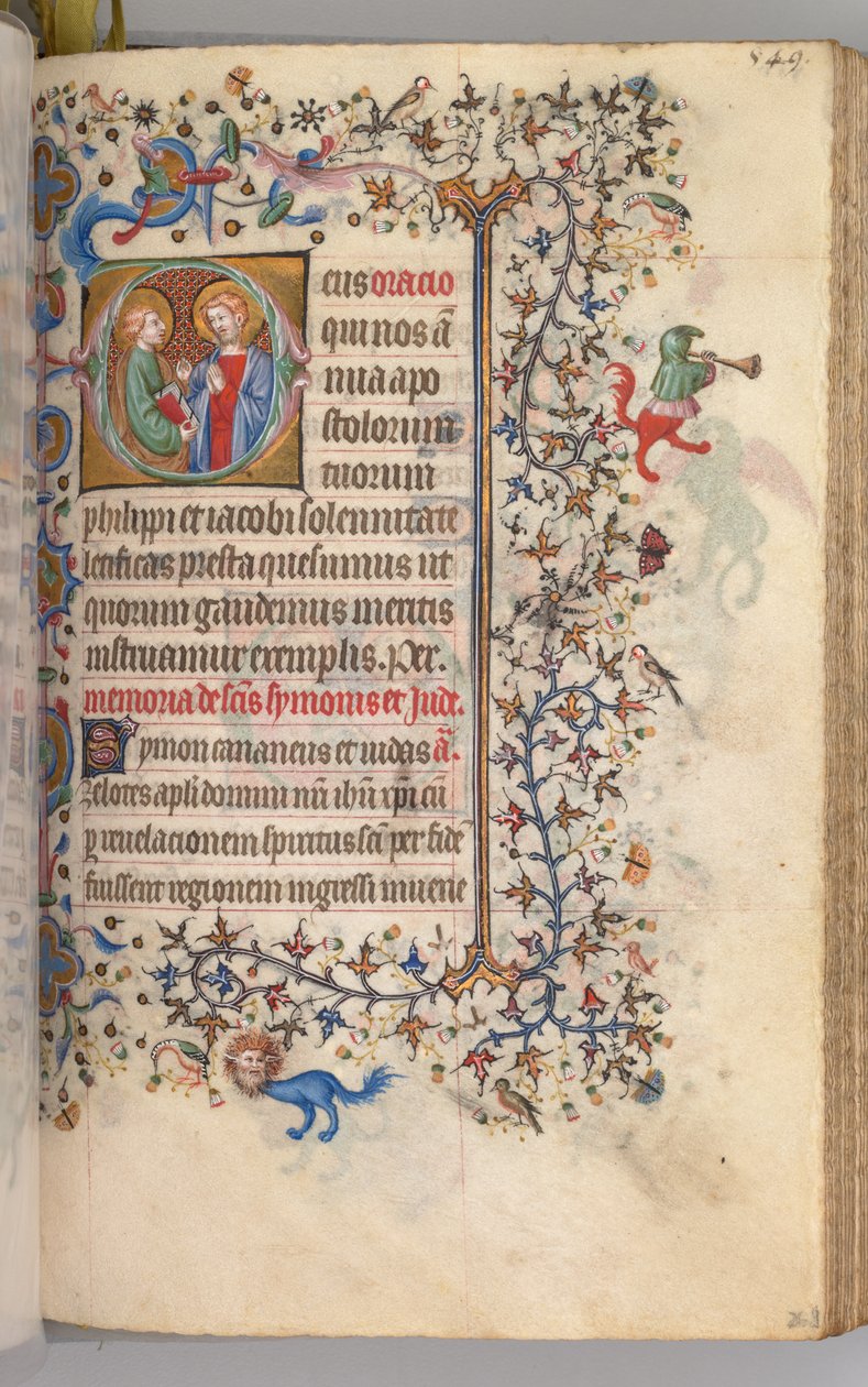 Godziny Karola Szlachetnego, króla Nawarry 1361-1425, fol. 269r, SS. Filipa i Jakuba, ok. 1405. autorstwa Master of the Brussels Initials and Associates