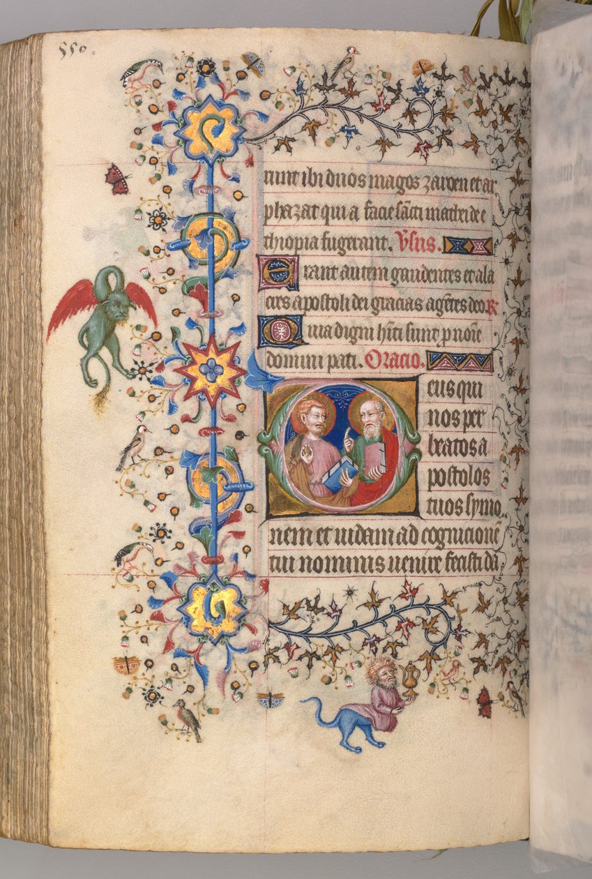Godziny Karola Szlachetnego, króla Nawarry 1361-1425, fol. 269v, SS. Szymona i Judasza, c. 1405. autorstwa Master of the Brussels Initials and Associates