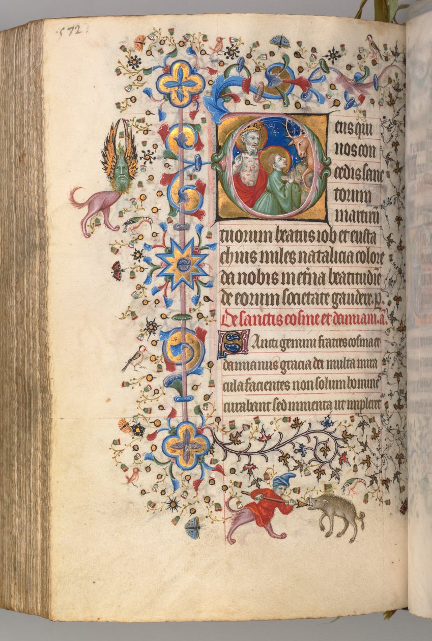 Godziny Karola Szlachetnego, króla Nawarry 1361-1425, fol. 280v, SS. Hioba i Eustachego, ok. 1930 1405. autorstwa Master of the Brussels Initials and Associates