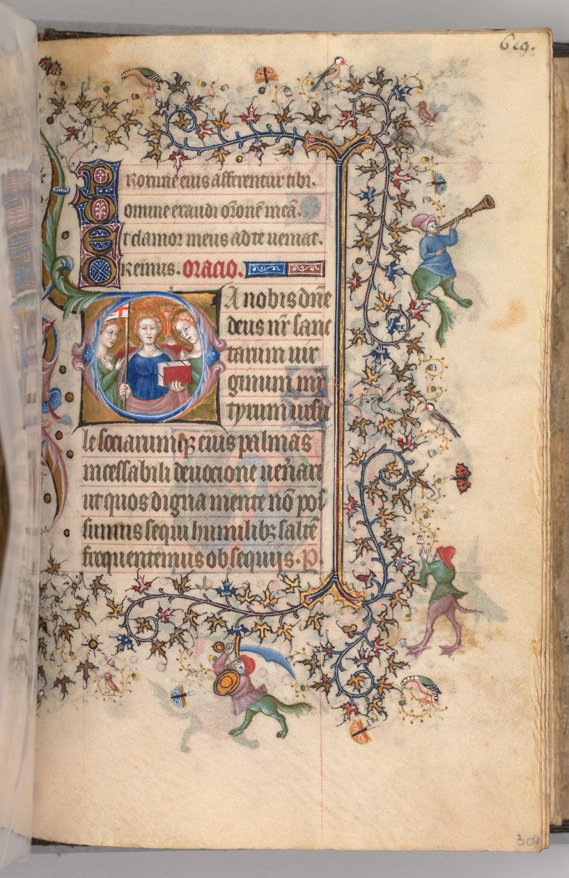 Godziny Karola Szlachetnego, króla Nawarry 1361-1425, fol. 303r, Dziewicy Męczennicy, c. 1405. autorstwa Master of the Brussels Initials and Associates