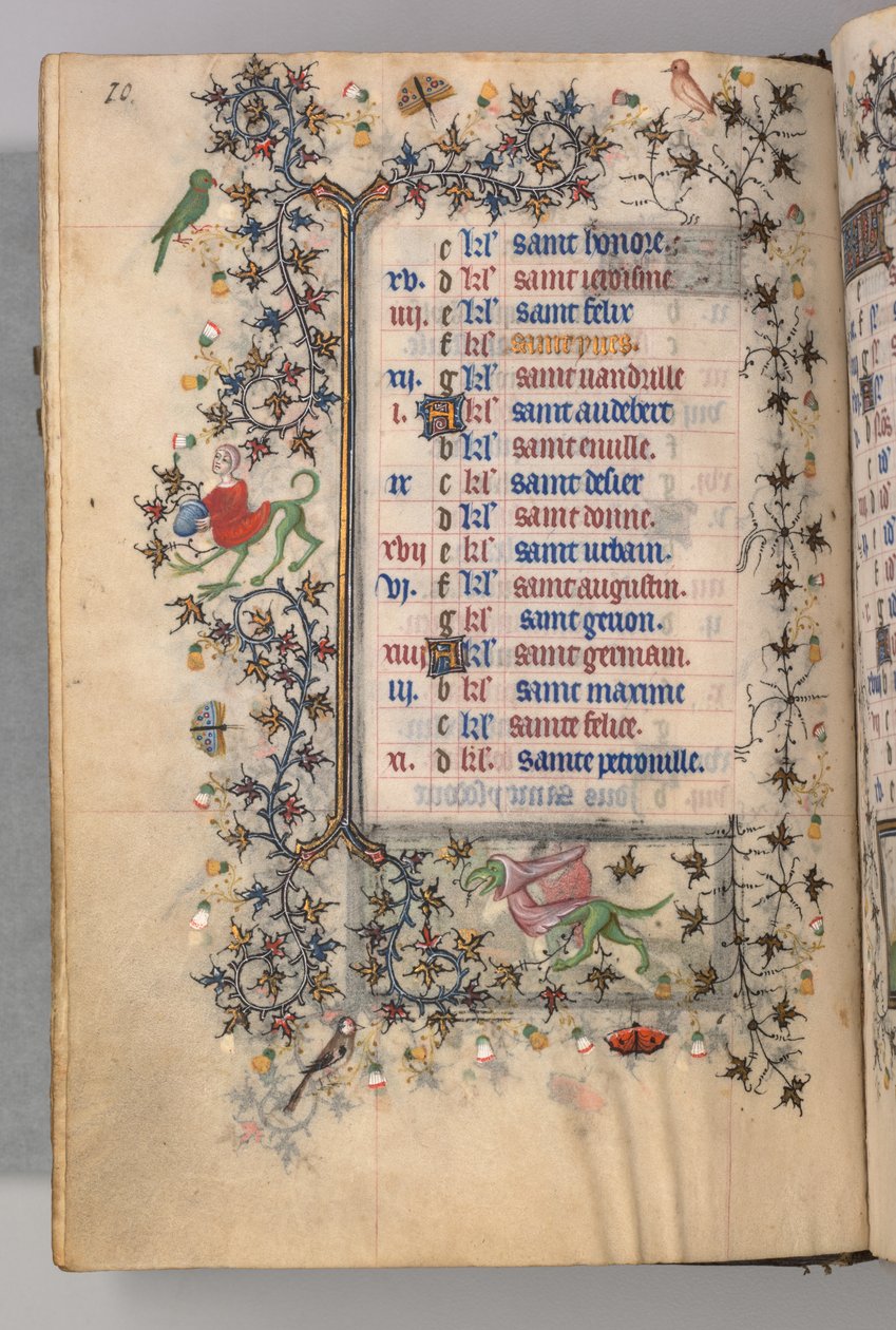 Godziny Karola Szlachetnego, króla Nawarry 1361-1425: fol. 5v, maj, ok. godz. 1405. autorstwa Master of the Brussels Initials and Associates