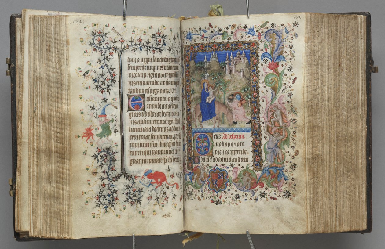 Godziny Karola Szlachetnego, króla Nawarry 1361-1425: fol. 87v, Tekst, c. 1405. autorstwa Master of the Brussels Initials and Associates