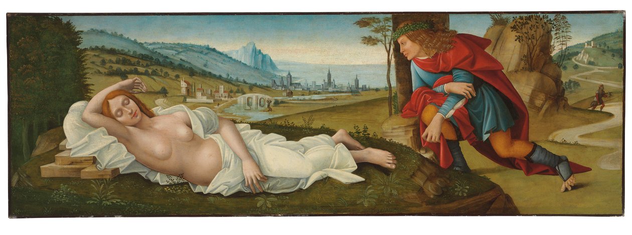 Cymon i Ifigenia (tempera na panelu) autorstwa Master of the Campana Cassoni