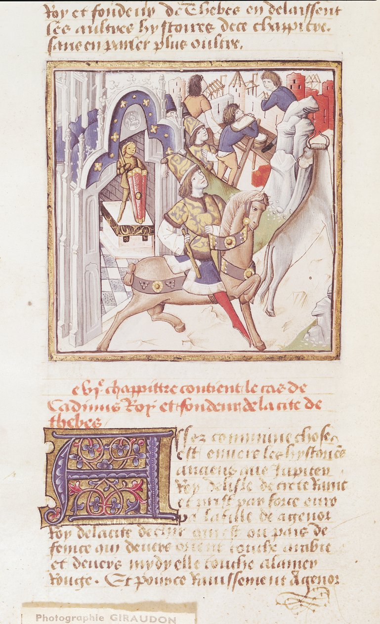 Ms 622 fol.9v Cadmus, założyciel Teb, z „Des Hommes Illustres”, c.1460 autorstwa Master of the Champion des Dames