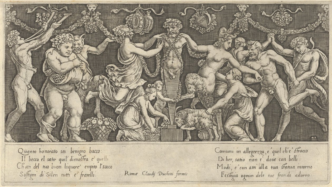 Lustro rzymskiej świetności: Ofiara dla Priapa, XVI w., XVI w. autorstwa Master of the Die