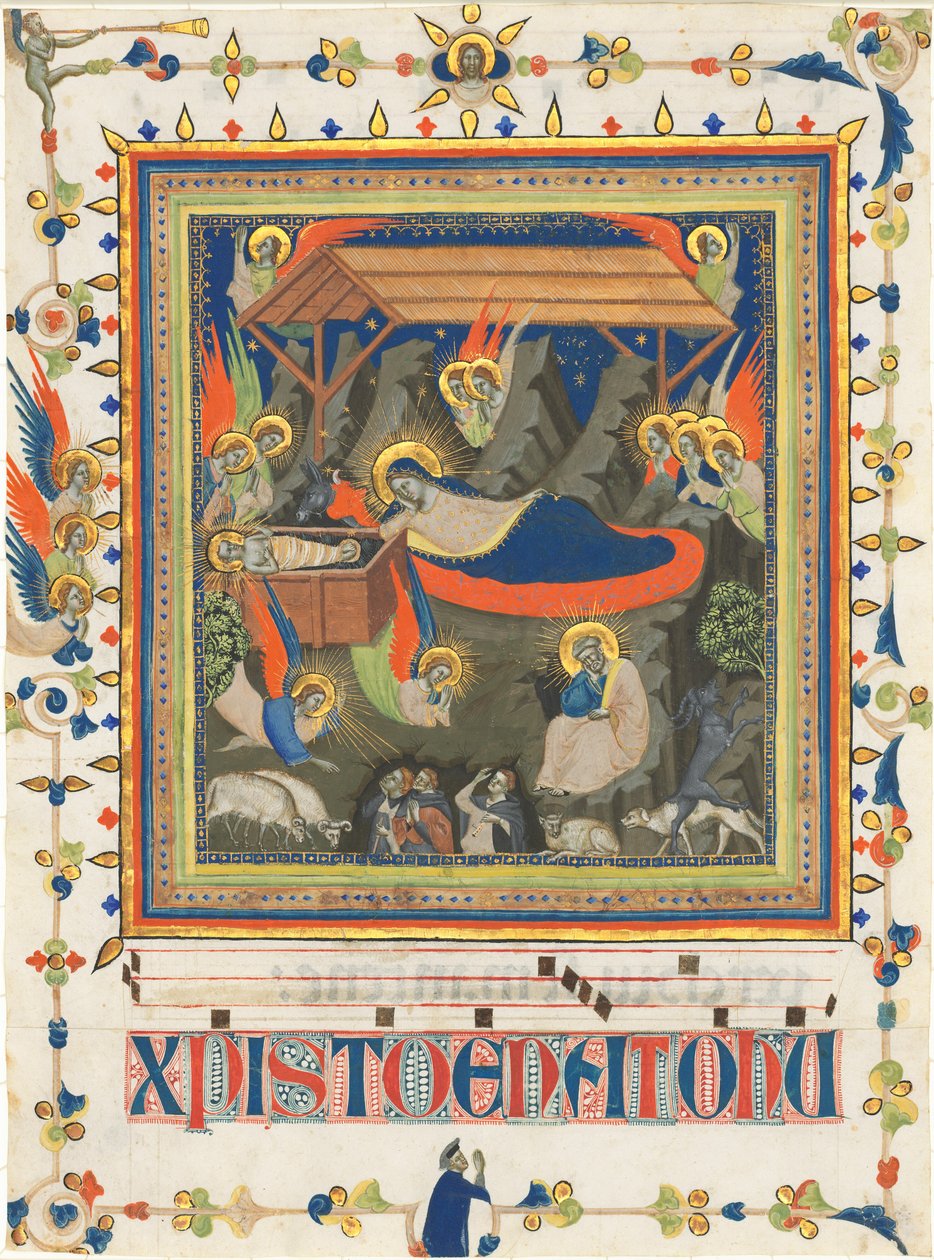 Narodzenia z Zwiastowaniem Pasterzom autorstwa Master of the Dominican Effigies