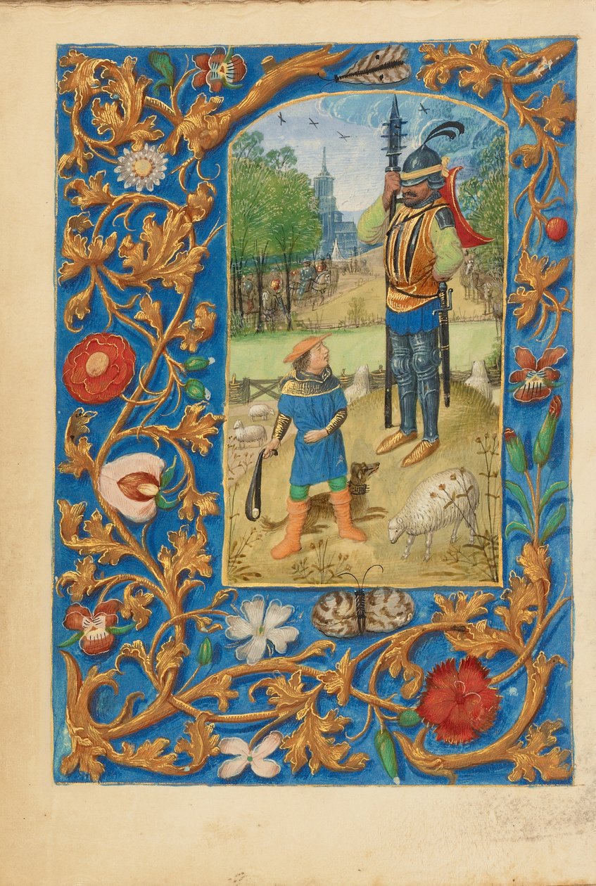 Dawid i Goliat, ok. 1480-85 (tempera i złoto) autorstwa Master of the Dresden Prayer Books
