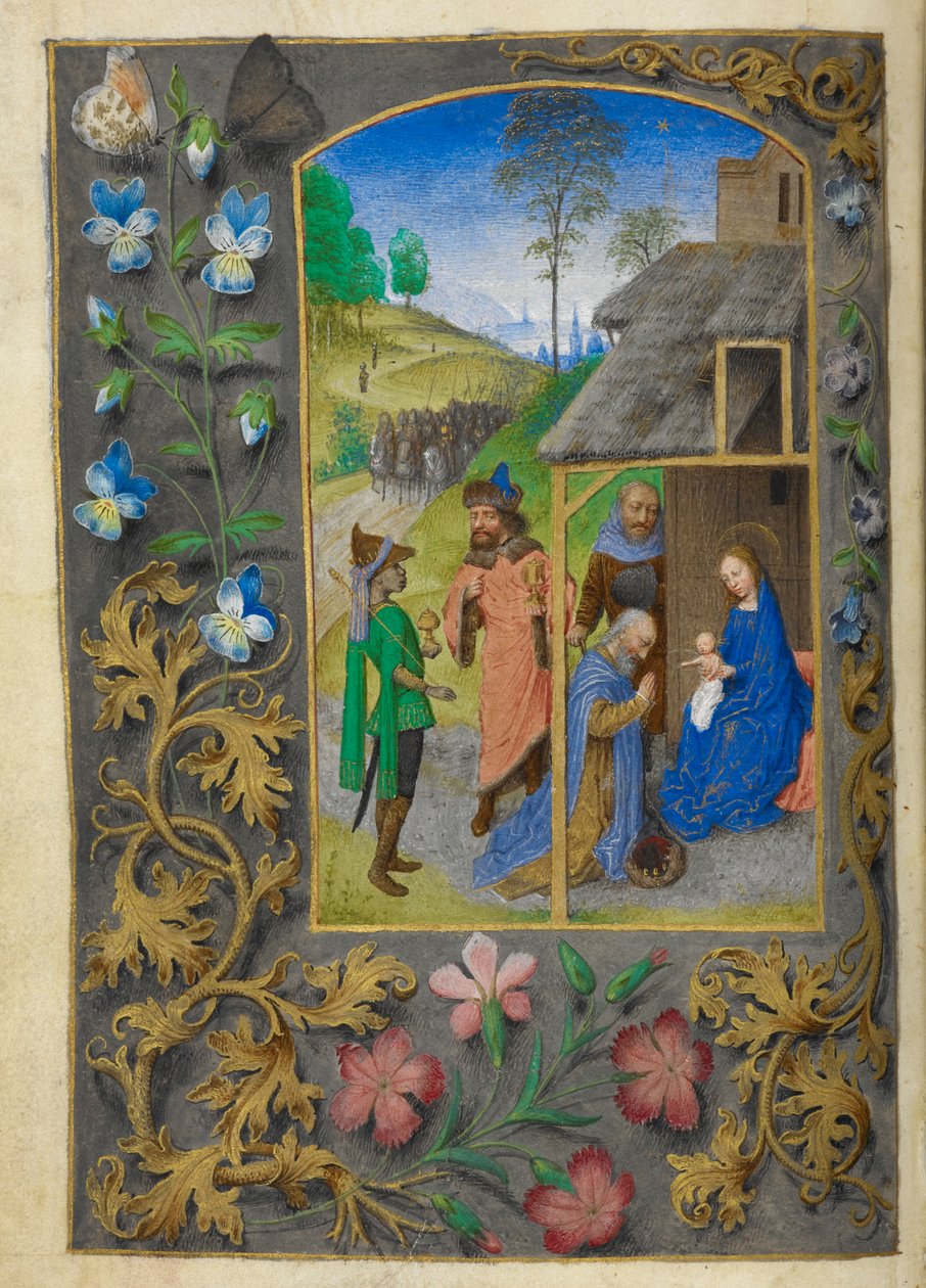 Pokłon Trzech Króli. autorstwa Master of the Dresden Prayer Books