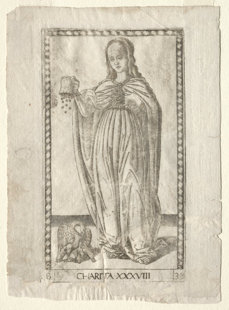 Charity (z Tarocchi, seria B: Kosmiczne zasady i cnoty, #38) autorstwa Master of the E Series Tarocchi