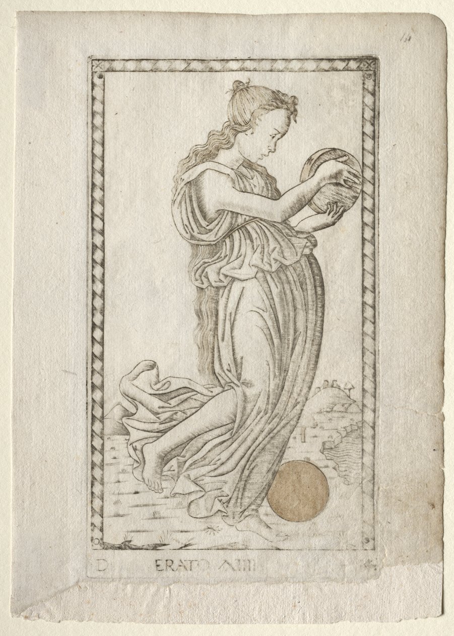Erato (liryka i poezja miłosna) (z serii Tarocchi D: Apollo and the Muses, #14) autorstwa Master of the E Series Tarocchi