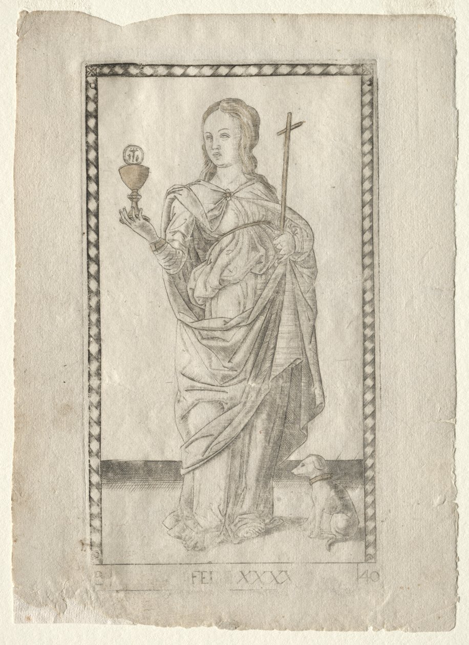 Wiara (z Tarocchi, seria B: Kosmiczne zasady i cnoty, nr 40) autorstwa Master of the E Series Tarocchi