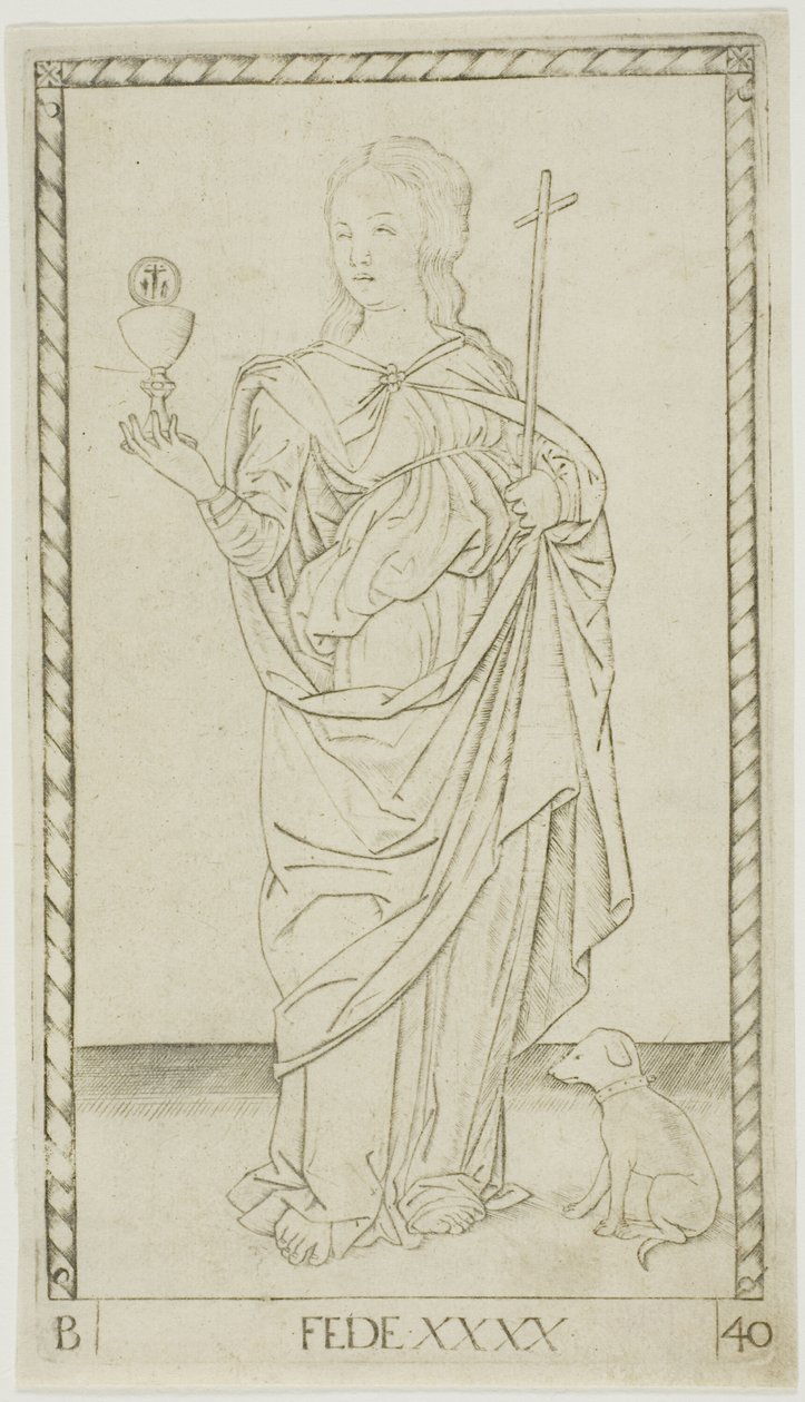 Talerz wiary 40 od Genii i cnót autorstwa Master of the E Series Tarocchi