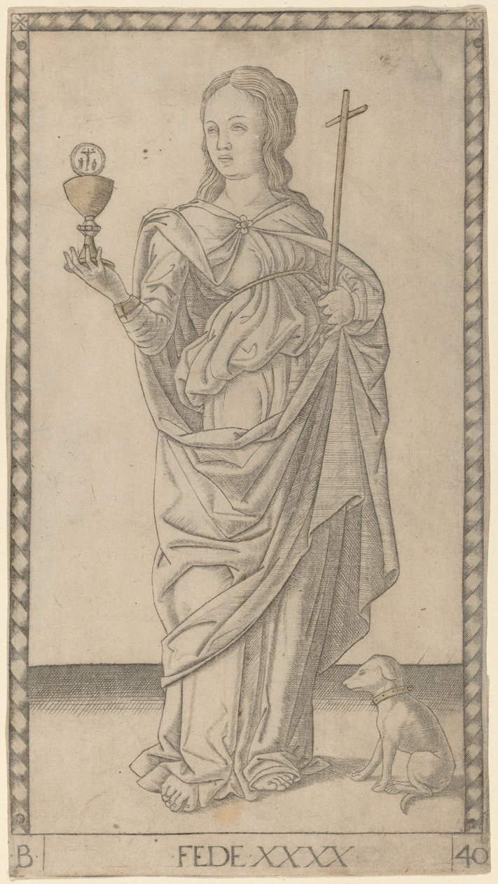 Fede (Wiara) autorstwa Master of the E Series Tarocchi