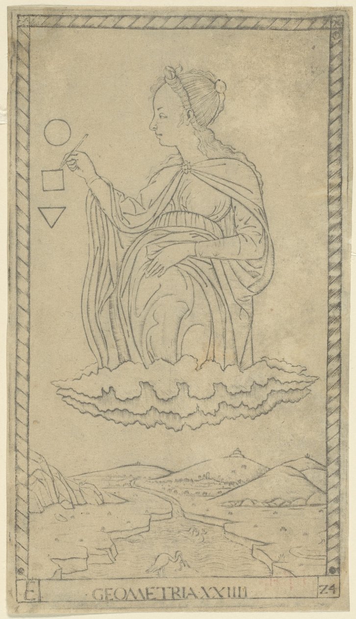 Geometria, płyta 24 z Arts and Sciences autorstwa Master of the E Series Tarocchi